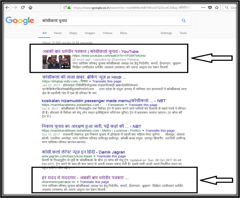 Digital Marketing for Kosi Kalan Municipal Corporation Elections - Case Study